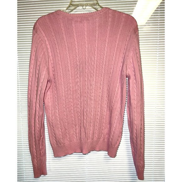 IZOD Pale Pink Cable Knit Sweater -- Large - Picture 2 of 6